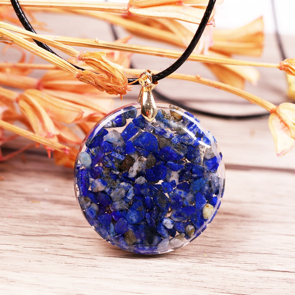 Calm Blue Ocean Orgonite Necklace