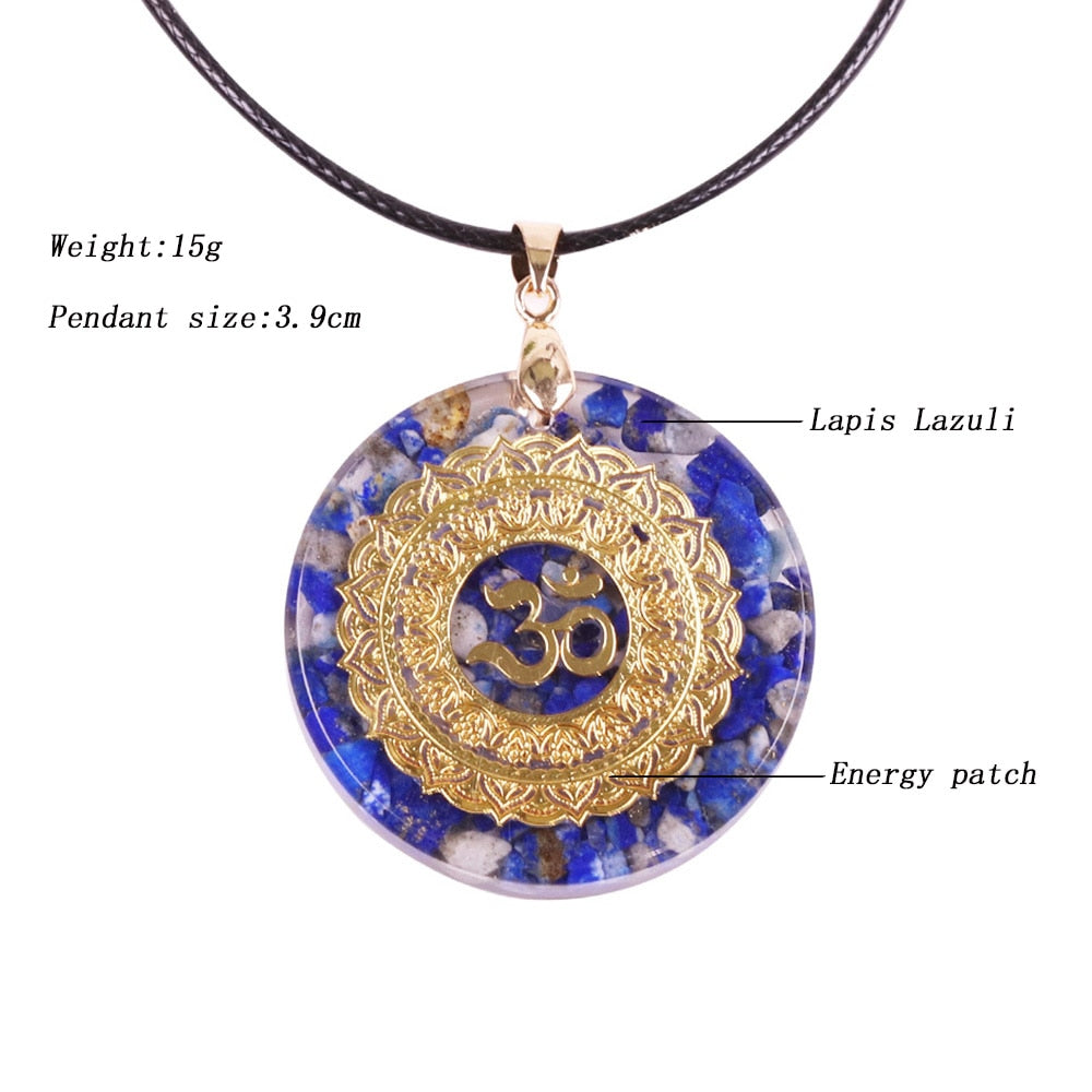 Natural Lapis Lazuli Orgonite Pendant Necklace