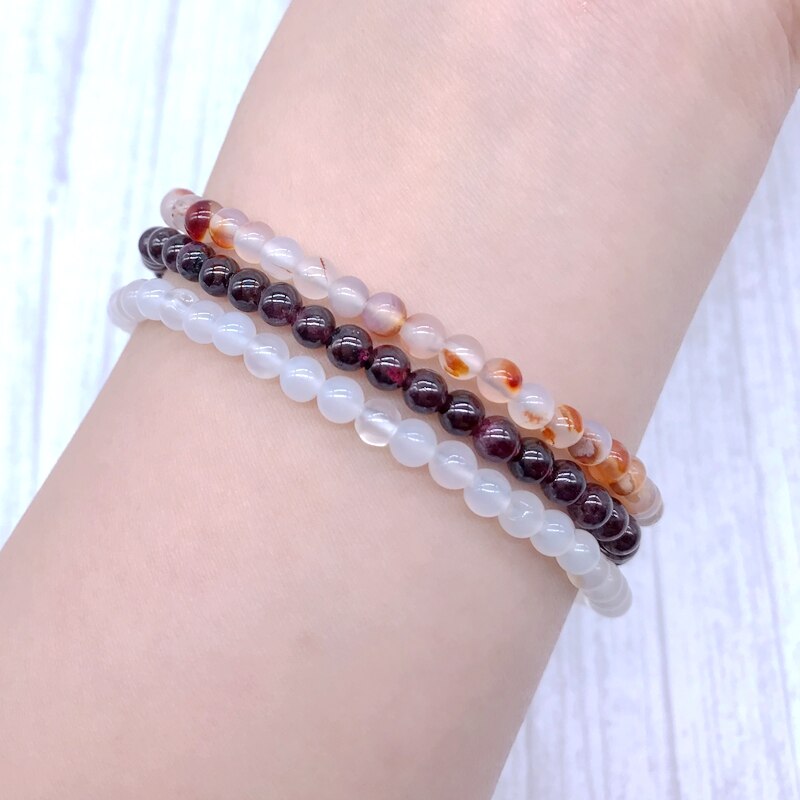 Natural Garnet Vitality Beaded Bracelet