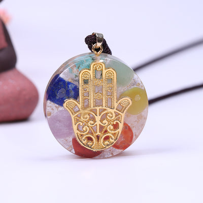 Hand Of Fatima Orgone Chakra Necklace