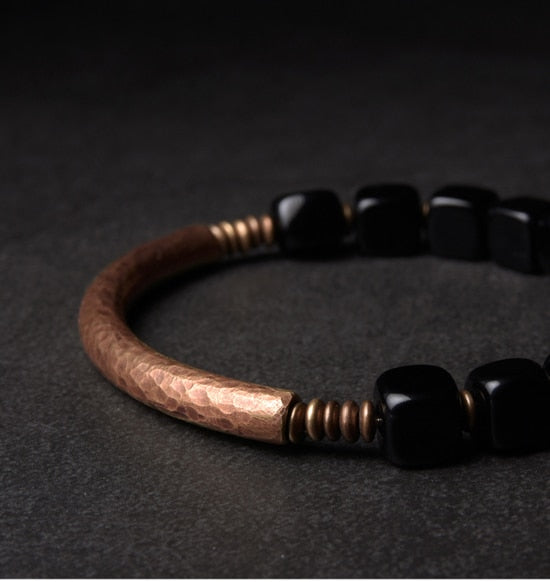 Copper Obsidian Protection Bracelet