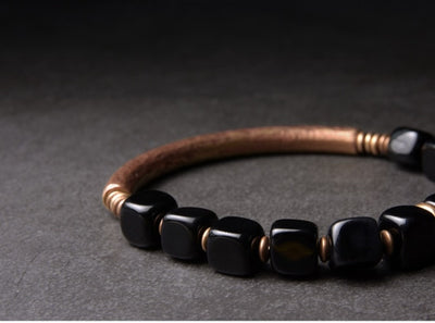 Copper Obsidian Protection Bracelet