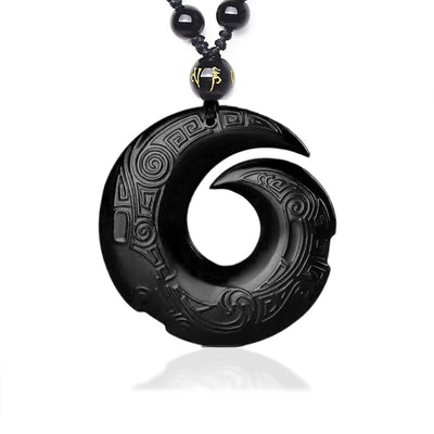 Black Obsidian Rune Necklace