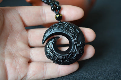 Black Obsidian Rune Necklace