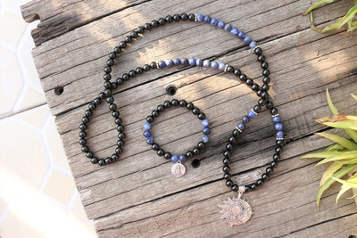 Sodalite and Black Onyx Mala Set