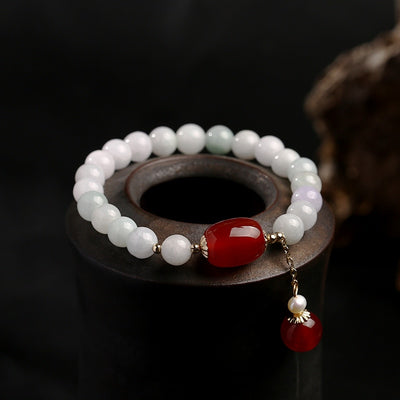 White Jade and Agate Serenity Bracelet