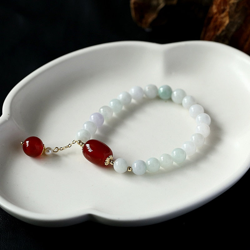 White Jade and Agate Serenity Bracelet