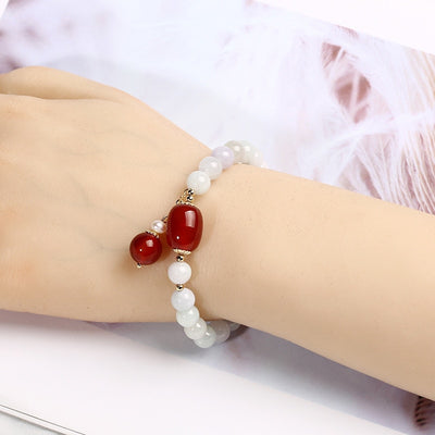 White Jade and Agate Serenity Bracelet