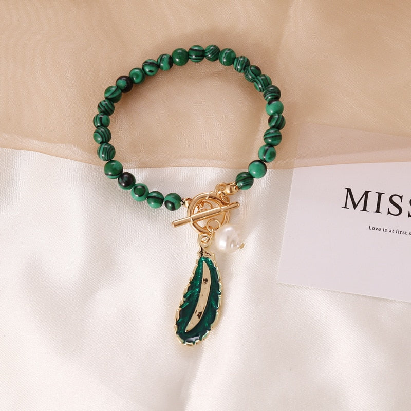 Spirit Of Nature Malachite Pearl Bracelet