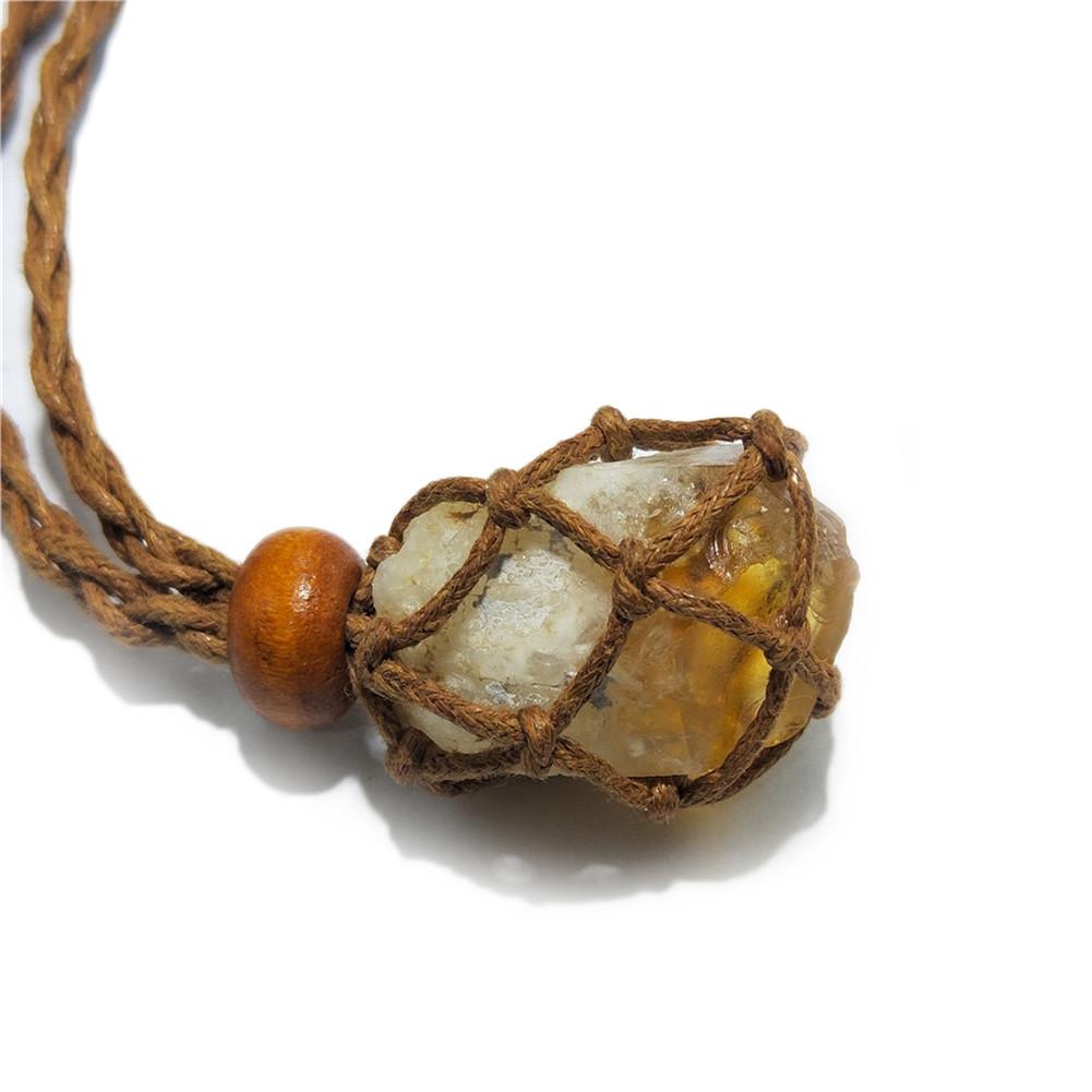 Raw Citrine Prosperity Pendant Necklace