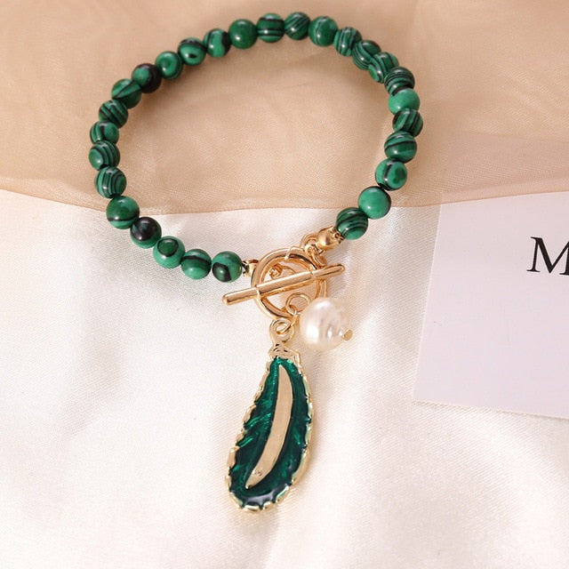 Spirit Of Nature Malachite Pearl Bracelet