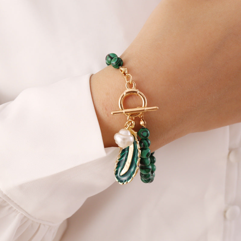 Spirit Of Nature Malachite Pearl Bracelet