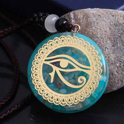 Amazonite “Eye Of Horus” Orgone Necklace