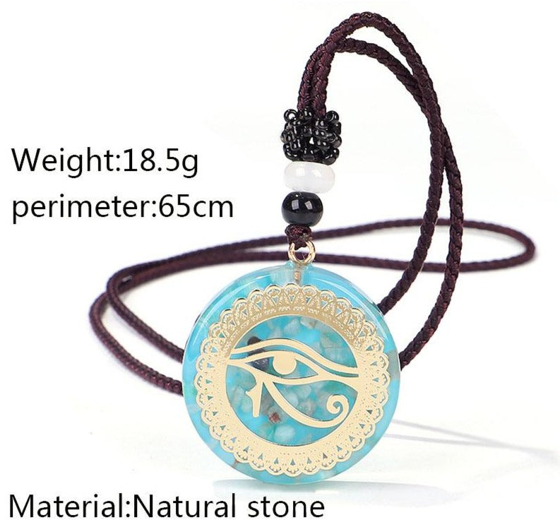 Amazonite “Eye Of Horus” Orgone Necklace