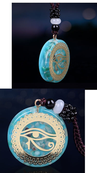 Amazonite “Eye Of Horus” Orgone Necklace