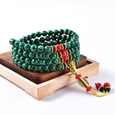 Malachite Sacred Heart 108 Mala