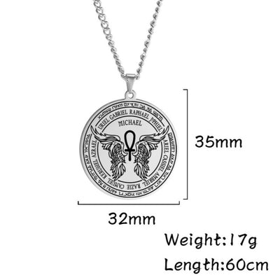 Silver Saint Michael Archangel Pendant Necklace