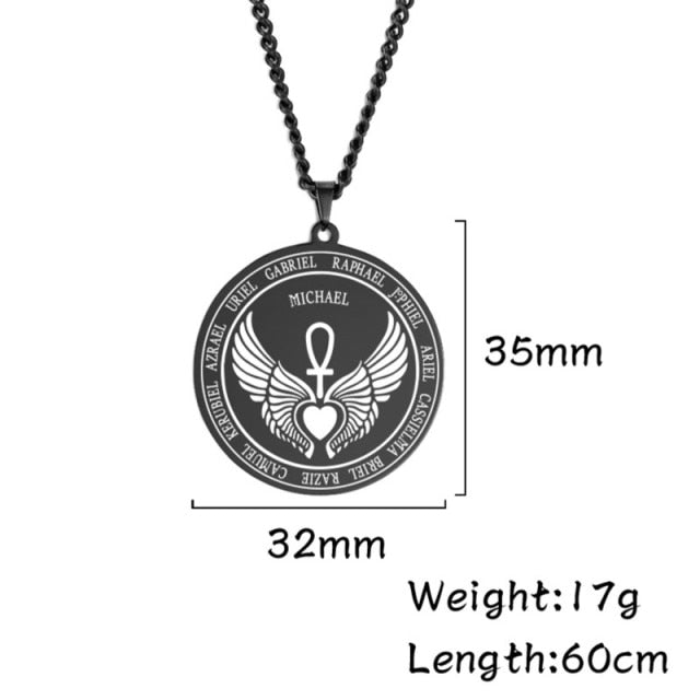 Silver Saint Michael Archangel Pendant Necklace