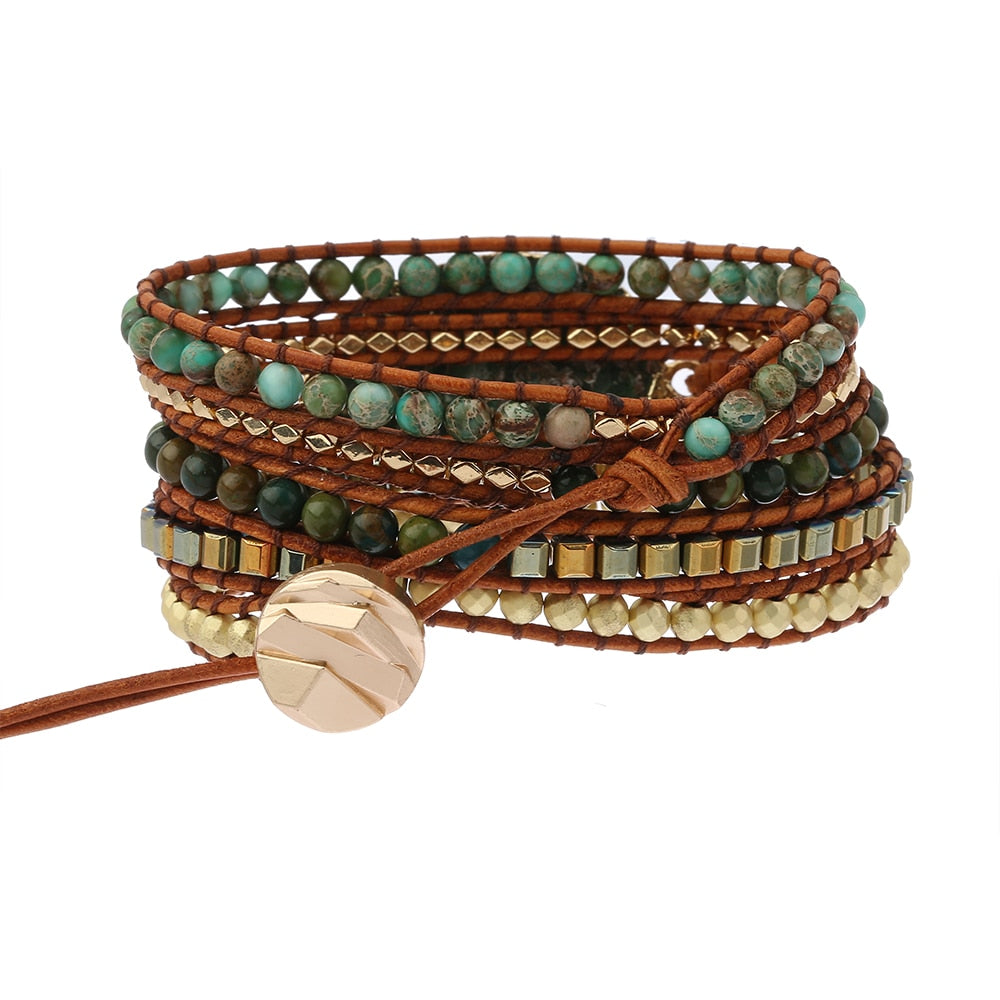 Moss Agate Gaia Wrap Bracelet