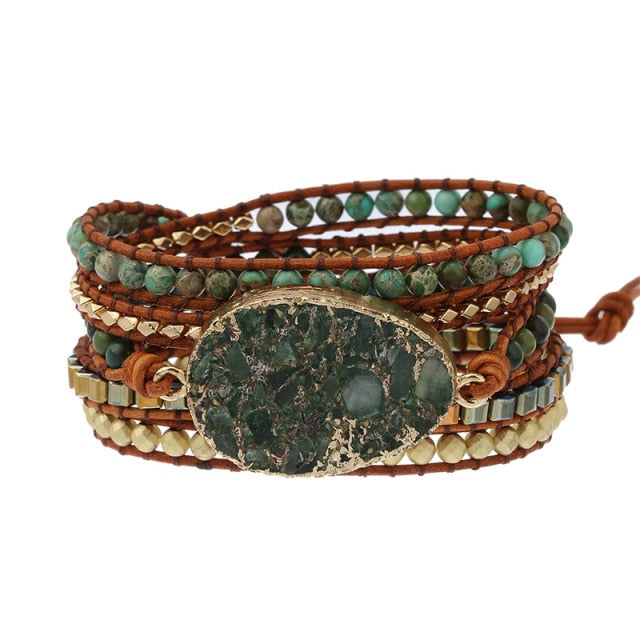 Moss Agate Gaia Wrap Bracelet