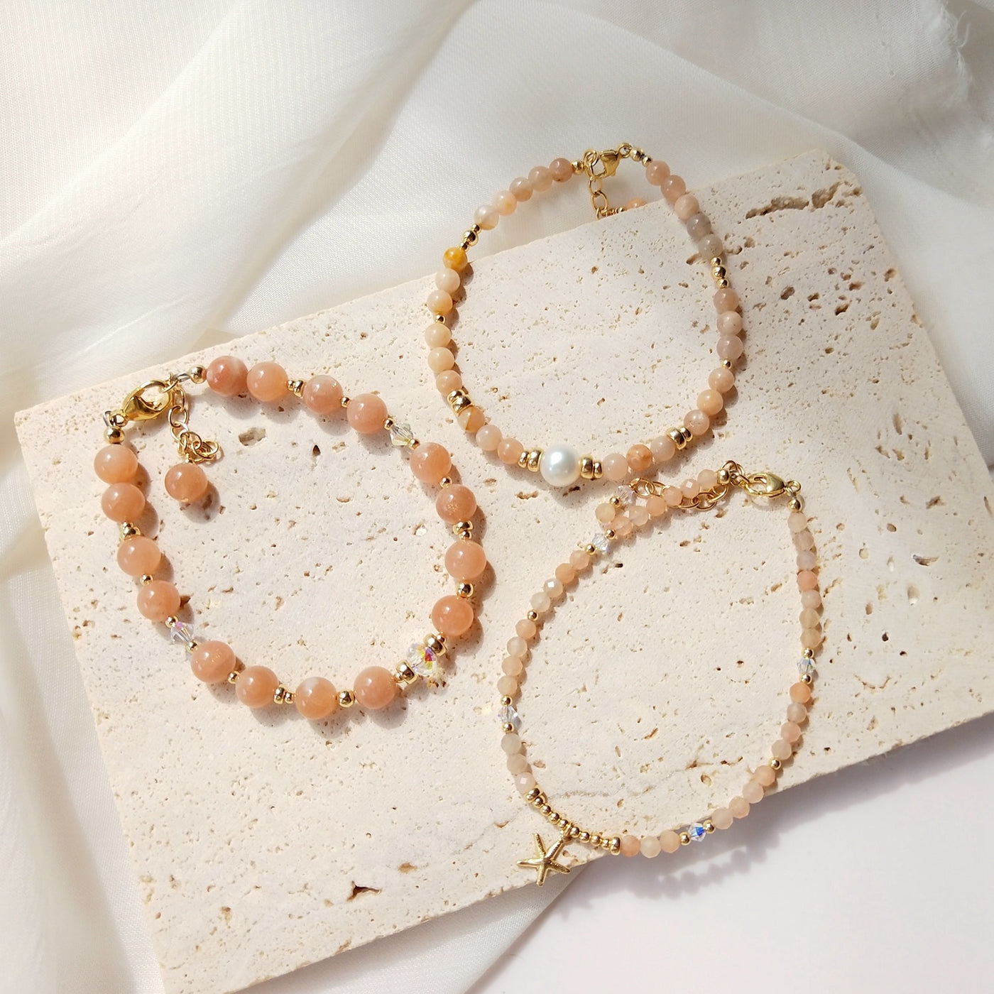 Handmade Natural Sunstone Bracelet