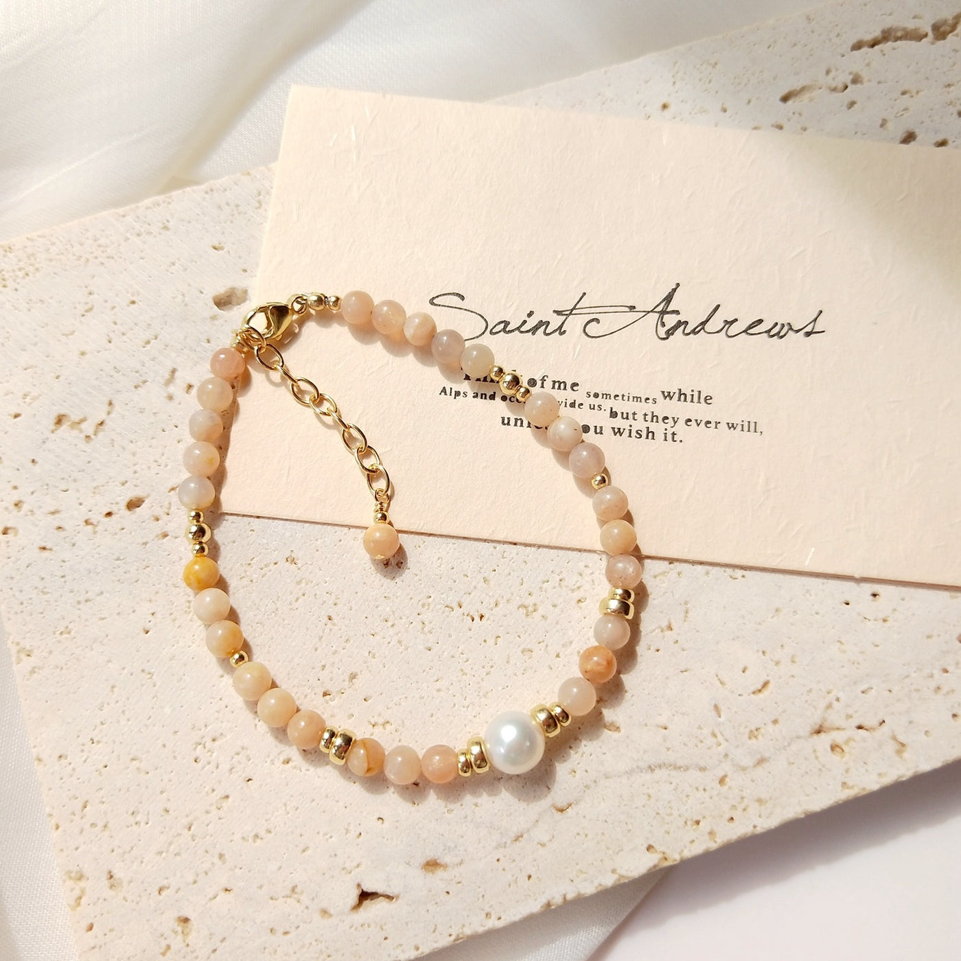 Handmade Natural Sunstone Bracelet