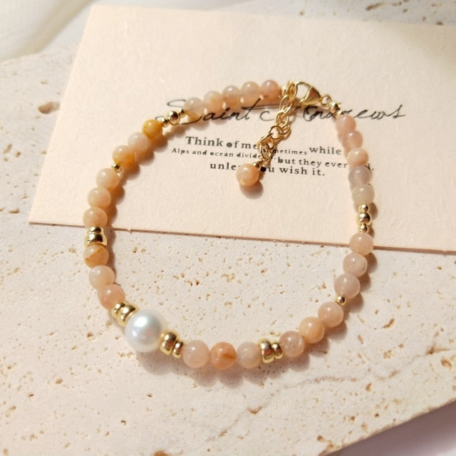 Handmade Natural Sunstone Bracelet