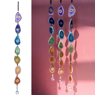 Chakra Agate Waterdrop Suncatcher