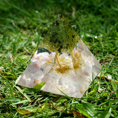 Prosperity Peridot Orgone Pyramid