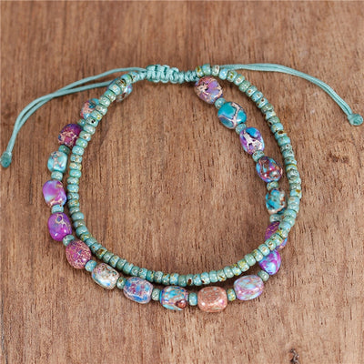 Bohemian Jasper Beaded Bracelet Set