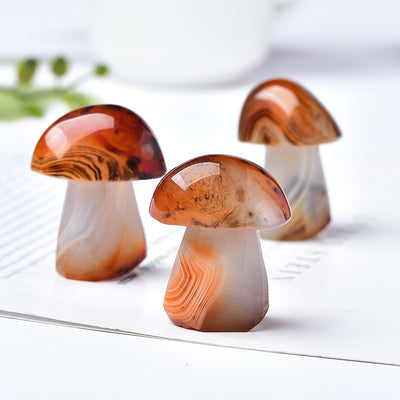 Red Agate Mushroom Ornament