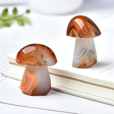 Red Agate Mushroom Ornament