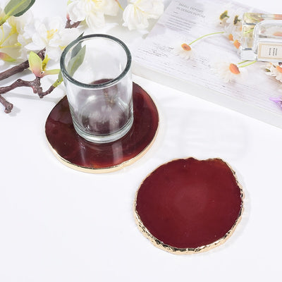 Revitalizing Red Agate Crystal Coaster