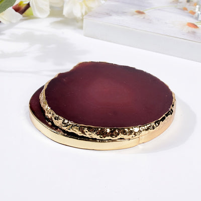 Revitalizing Red Agate Crystal Coaster