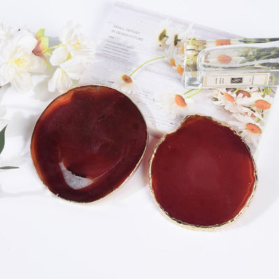 Revitalizing Red Agate Crystal Coaster