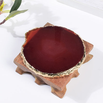 Revitalizing Red Agate Crystal Coaster