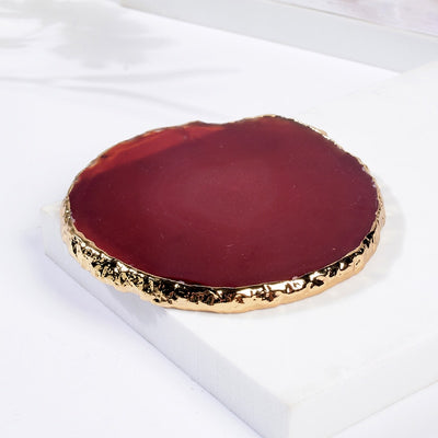 Revitalizing Red Agate Crystal Coaster