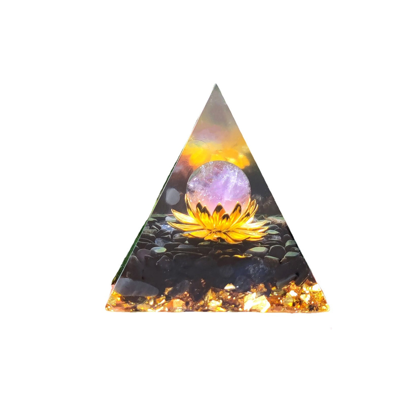 Lotus Crystal Ball Energy Pyramid