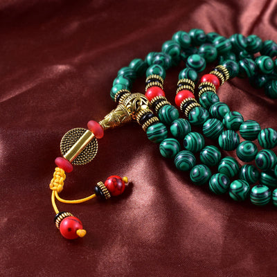 Malachite Sacred Heart 108 Mala