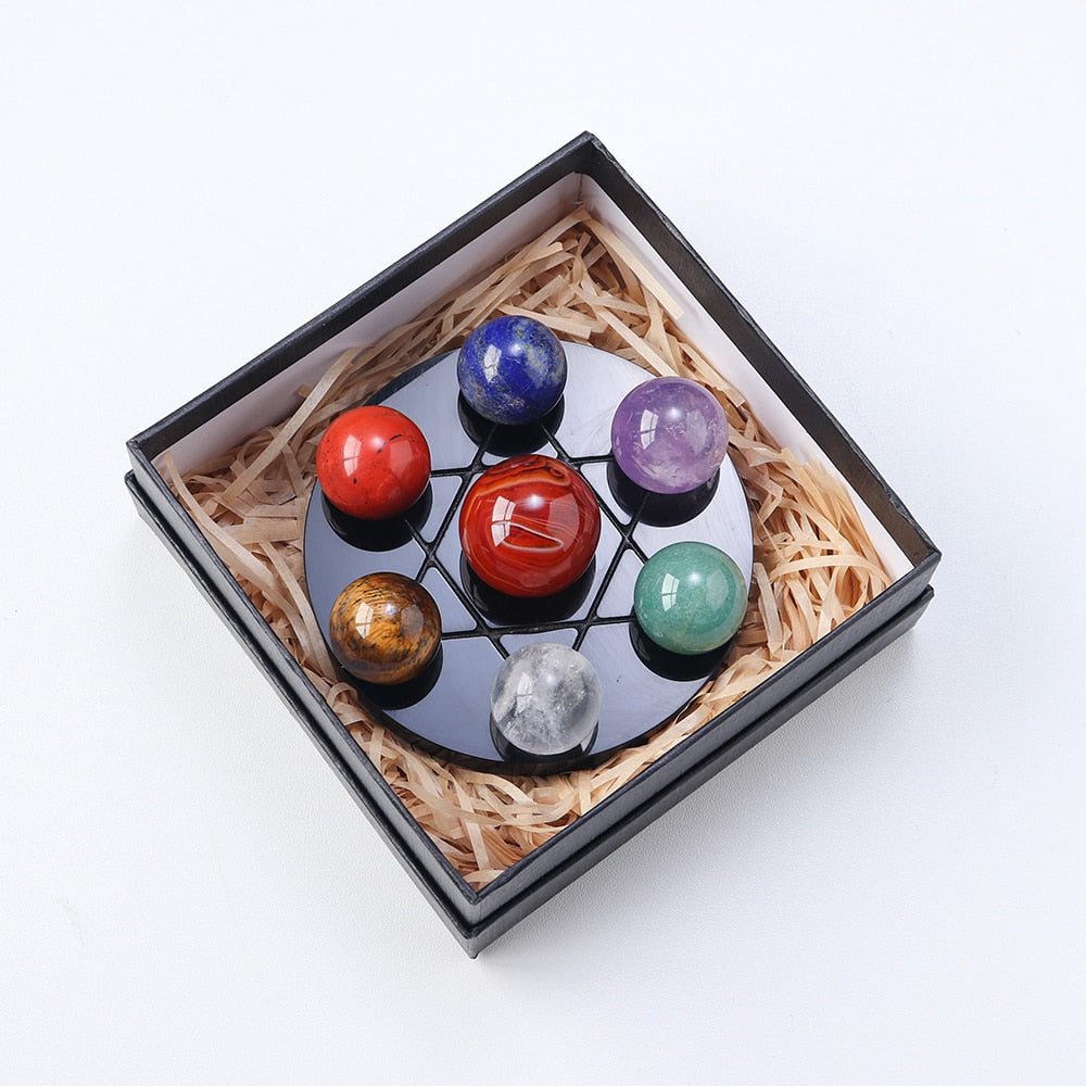 Chakra Healing Matrix Crystal Ball Set