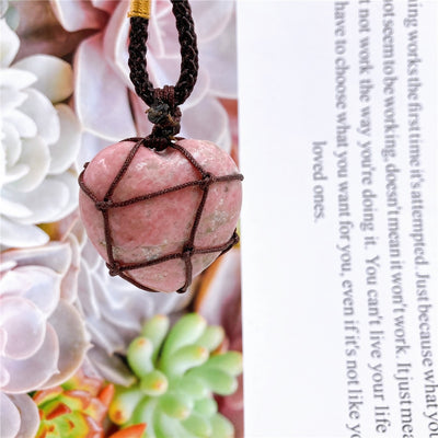 Healing Heart Rhodonite Necklace