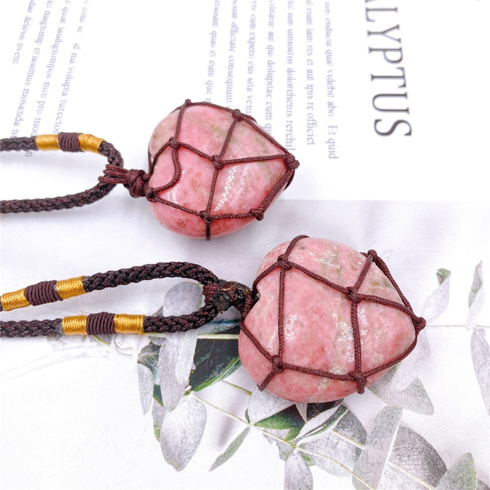 Healing Heart Rhodonite Necklace