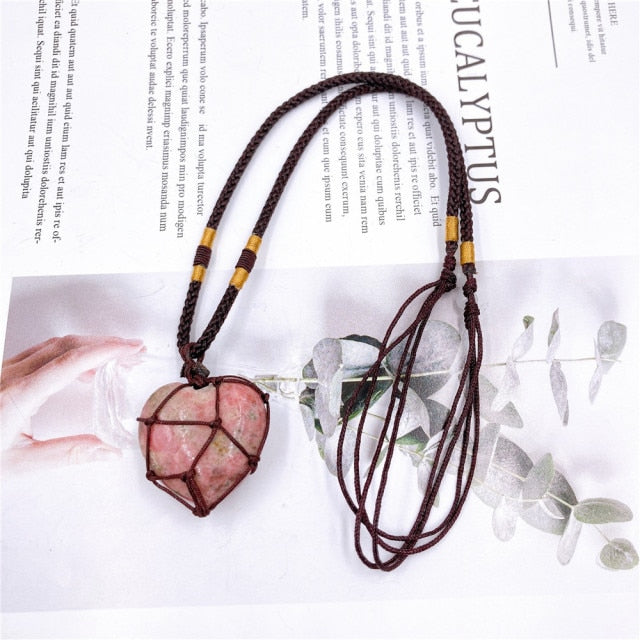 Healing Heart Rhodonite Necklace