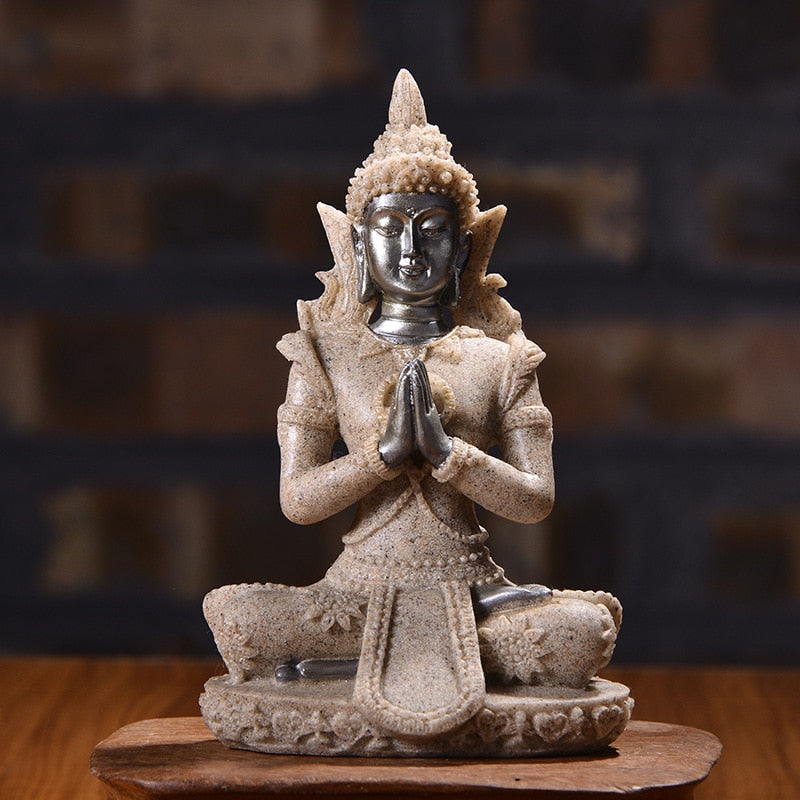 Natural Sandstone Buddha Miniature Statue