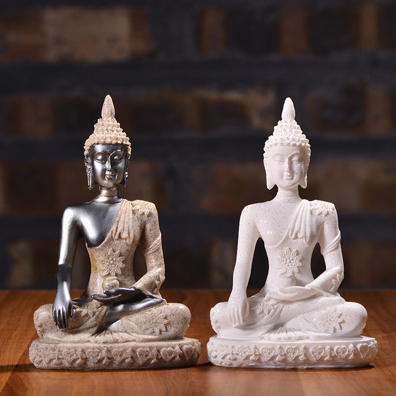 Natural Sandstone Buddha Miniature Statue