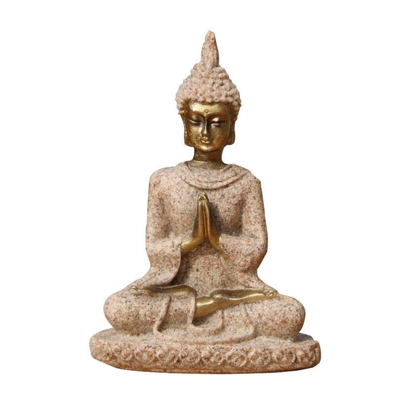 Natural Sandstone Buddha Miniature Statue