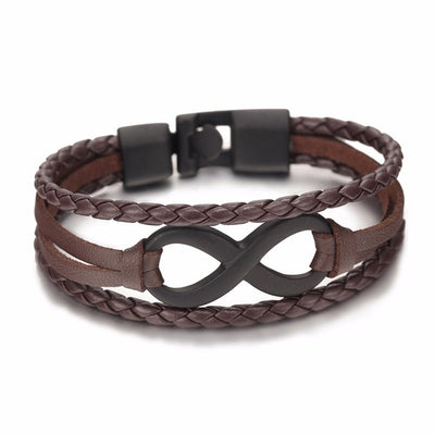 Genuine Leather Infinity Bracelet