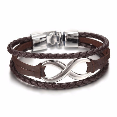 Genuine Leather Infinity Bracelet