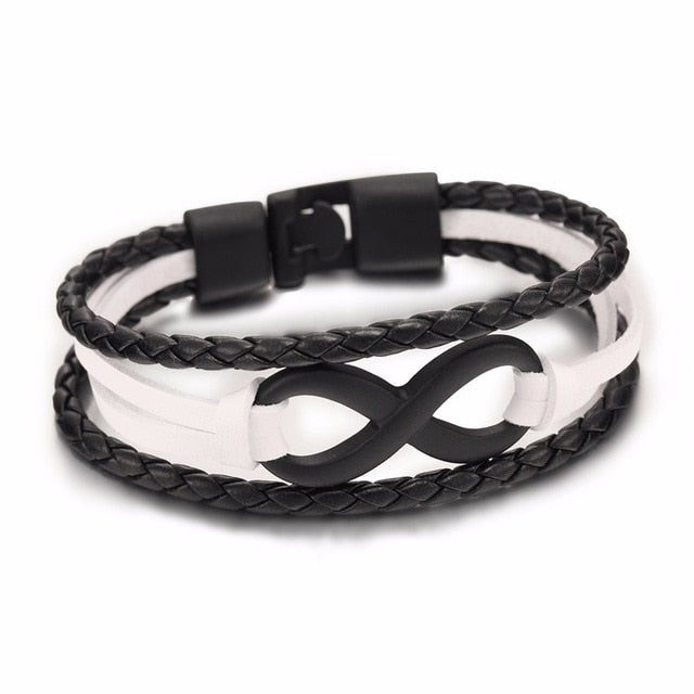 Genuine Leather Infinity Bracelet