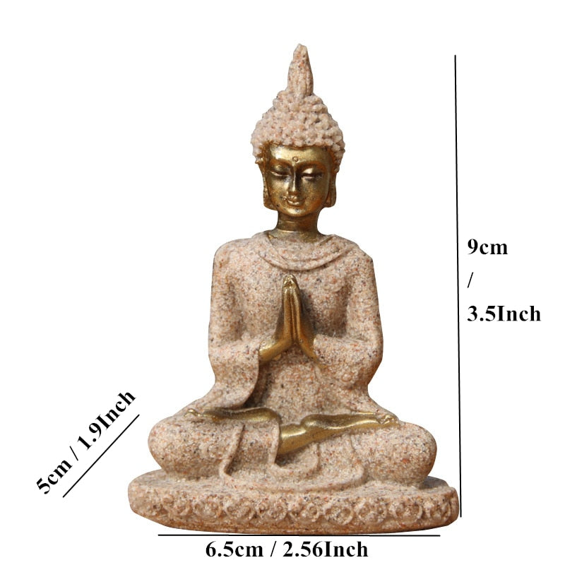 Natural Sandstone Buddha Miniature Statue